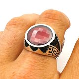 Men's Red Zircon Stone Ring - TryAladdin