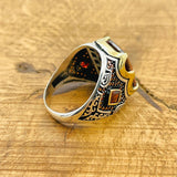 Men's Ruby Stone Silver Ring - TryAladdin