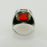 Men's Ruby Stone Silver Ring - TryAladdin