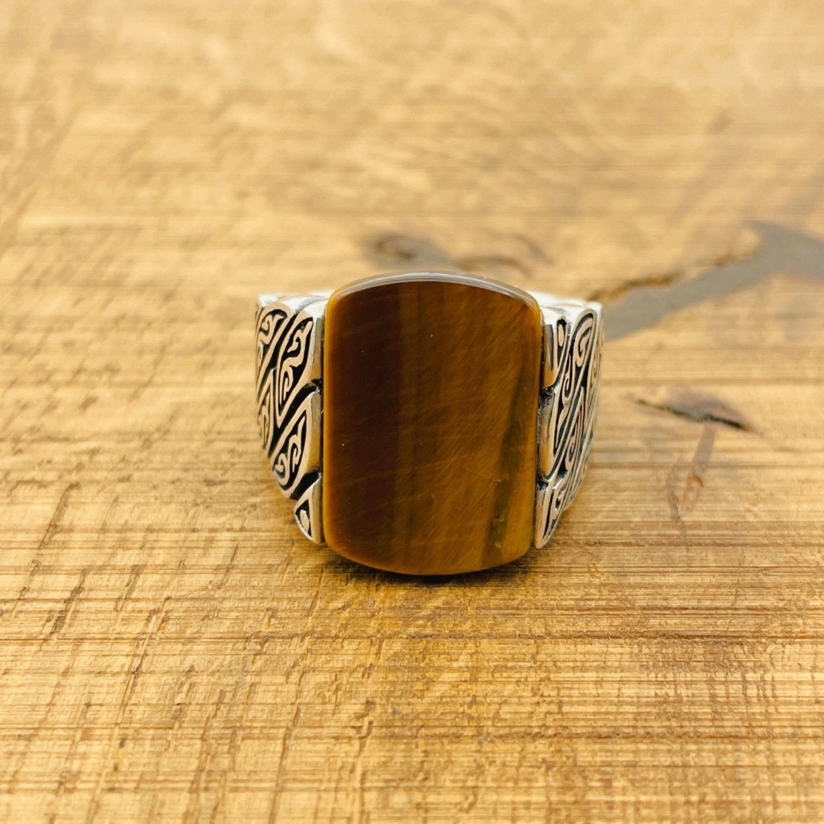 Men’s Tiger Eye Ottoman Ring - TryAladdin