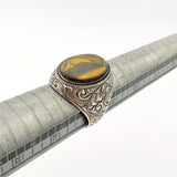 Men's Tiger Eye Silver Ring - TryAladdin