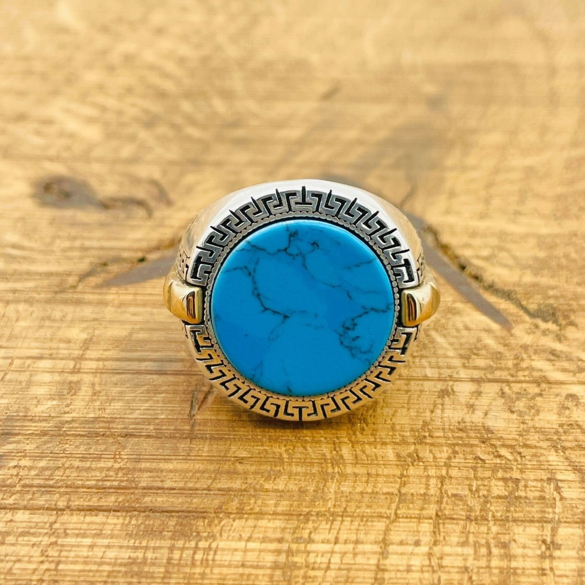 Men's Turquoise Silver Ring - TryAladdin