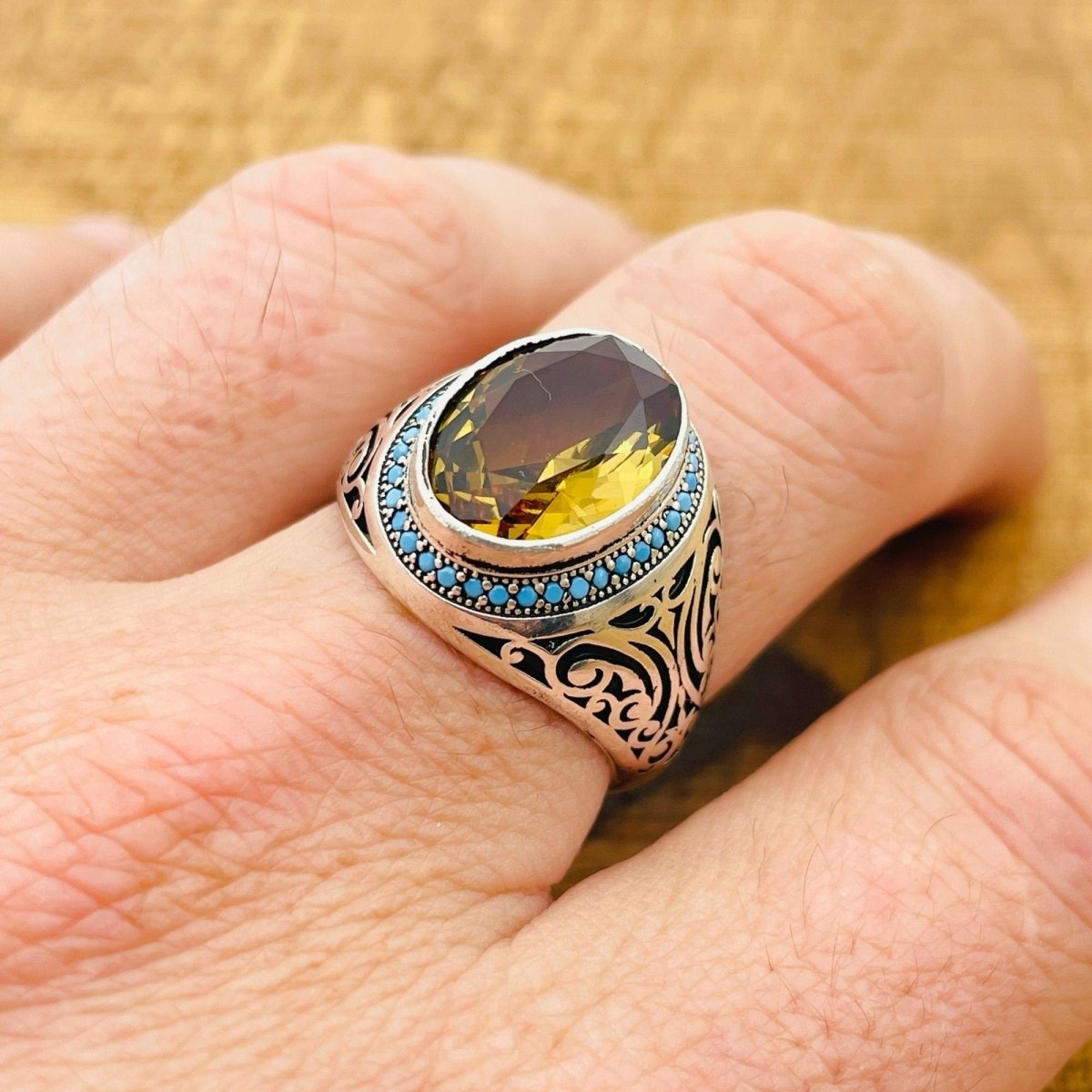 Multi Color Zultanite Stone Men's Ring - TryAladdin