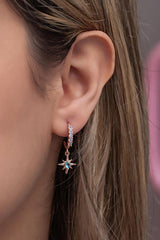 Nereze | Zircon 5 Stones 12mm Half Turn Dangling Pole Star Earrings - TryAladdin