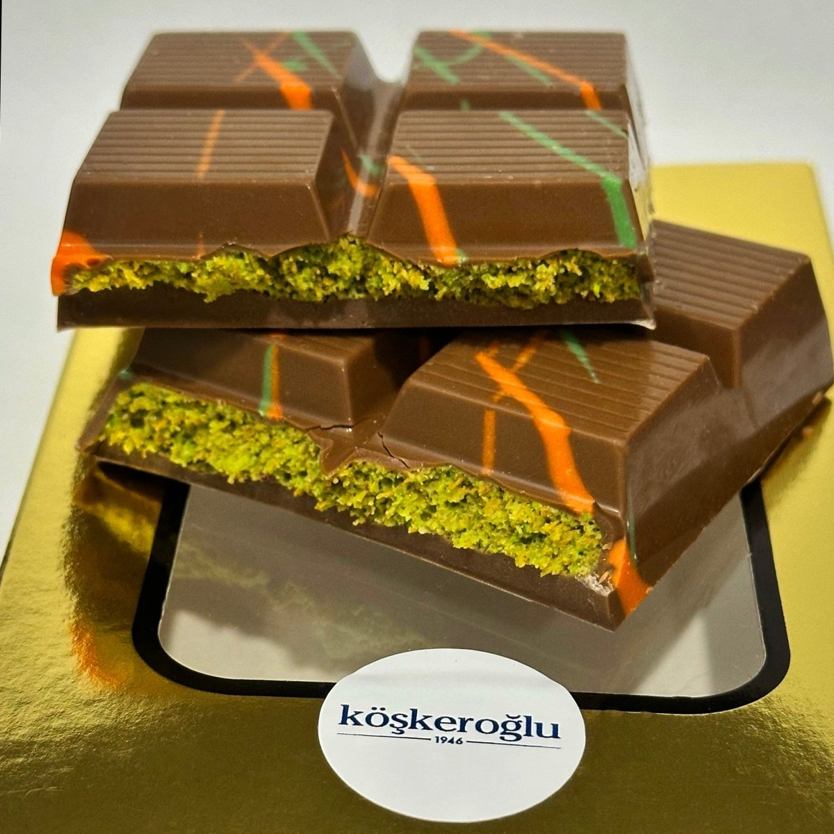 Premium Dubai Chocolate with 75% Pistachio and Crispy Kadayif Filling (200g) - TryAladdin