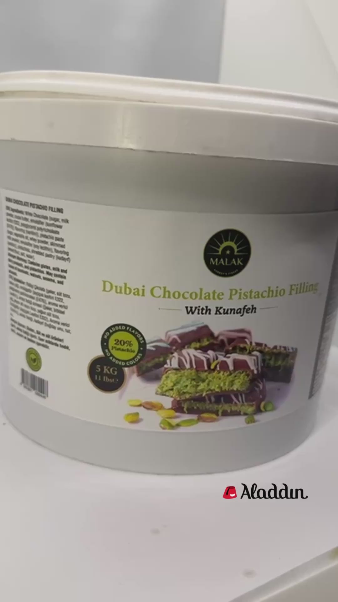 Ripieno di cioccolato e pistacchio di Dubai con Kunafeh - 30% pistacchio (11 lb | 5kg)
