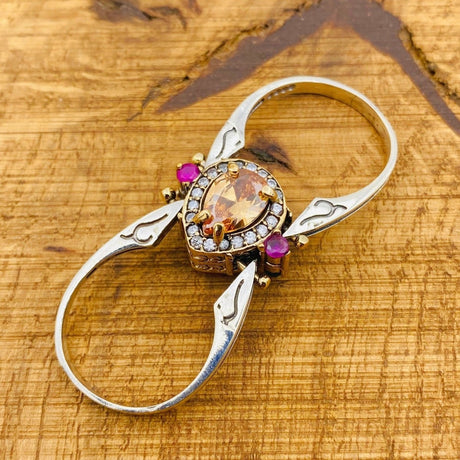 Reversible Amethyst and Citrine Ring - TryAladdin