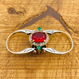 Reversible Ring, Ruby - Emerald Oval Stone - TryAladdin