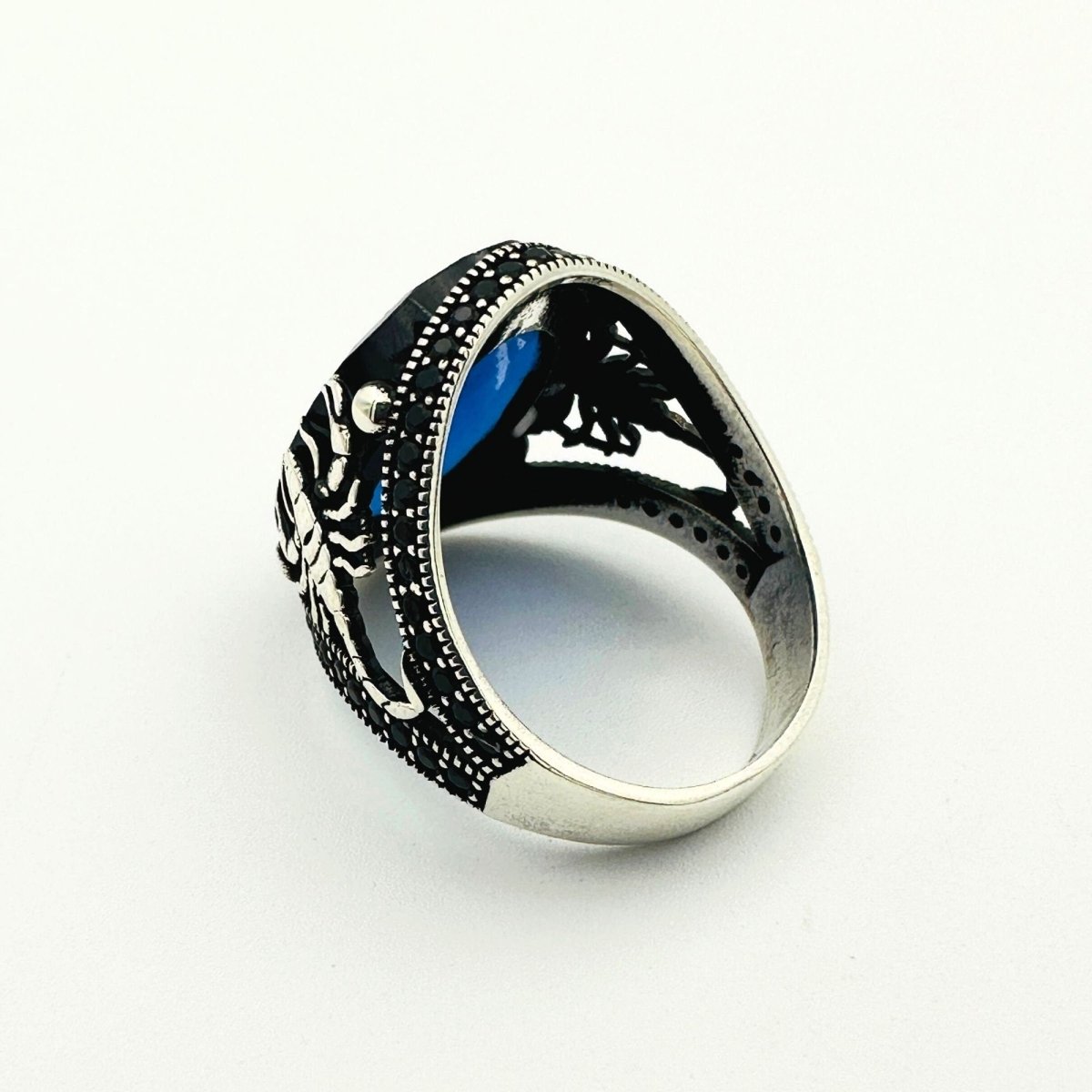 Scorpion Detailed Silver Men's Ring - TryAladdin