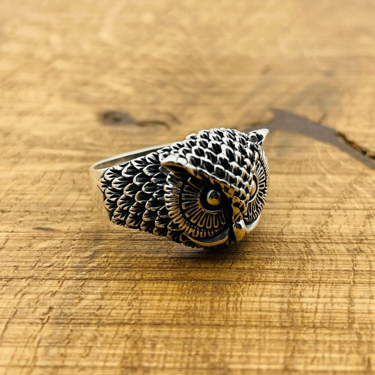 Silver Owl Head Statement Ring - TryAladdin