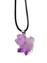 Taki | Raw Amethyst Natural Stone Necklace with Rope Chain - TryAladdin