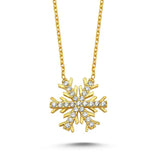 Taki | Crystal Snowflake Silver Necklace - TryAladdin