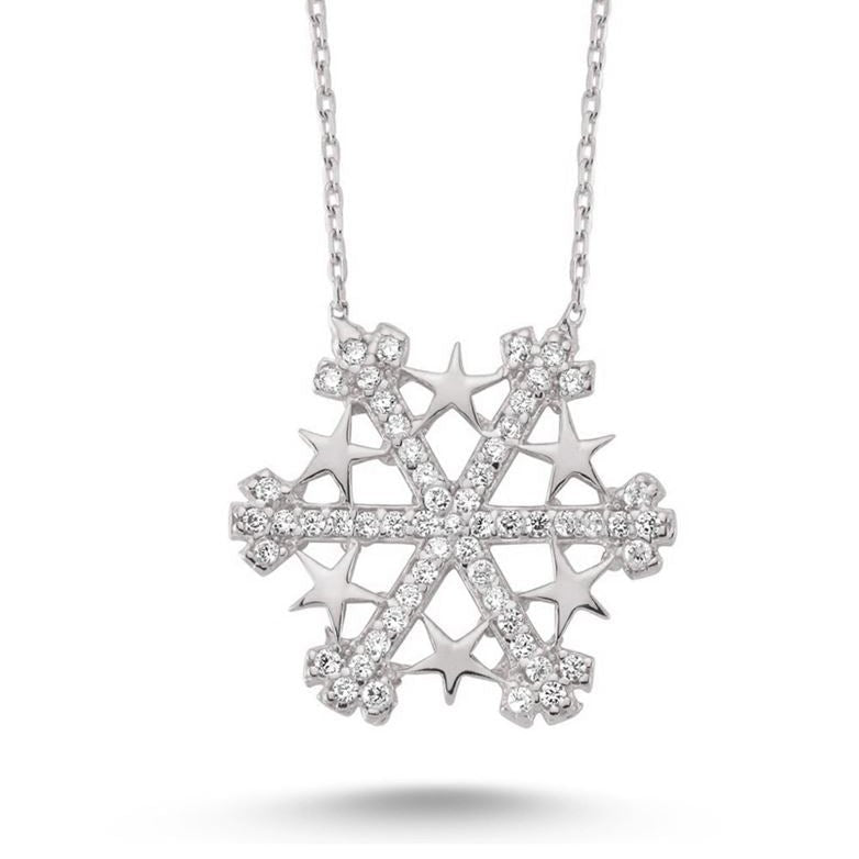 Taki | Star Snowflake Silver Necklace - TryAladdin