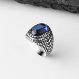 Tesbihevim | Men's Silver Ring with Zircon Stone - TryAladdin