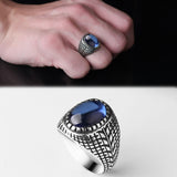 Tesbihevim | Men's Silver Ring with Zircon Stone - TryAladdin