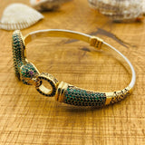 Women's Adjustable Green Snake Emerald Bracelet - TryAladdin