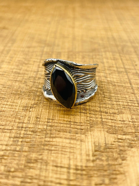 Women's Black Onyx Silver Ring - TryAladdin