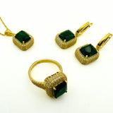 Women's Emerald Stone Silver Jewelry Set - TryAladdin