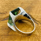 Women's Green Peridot Silver Ring - TryAladdin