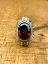 Women's Red Ruby Silver Ring - TryAladdin