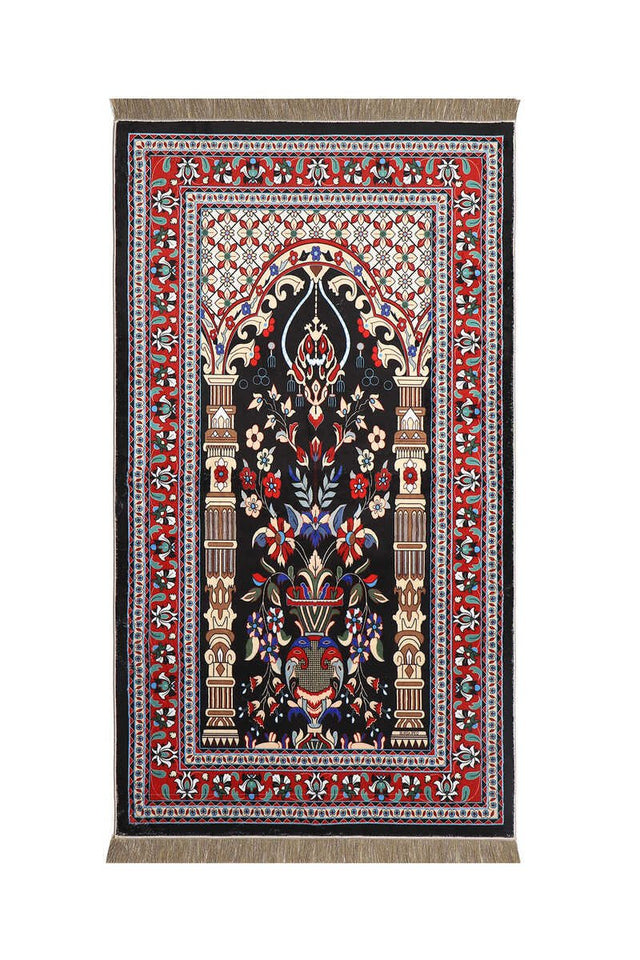 Bursa Ipek | Black Bamboo Carpet Prayer Rug - TryAladdin