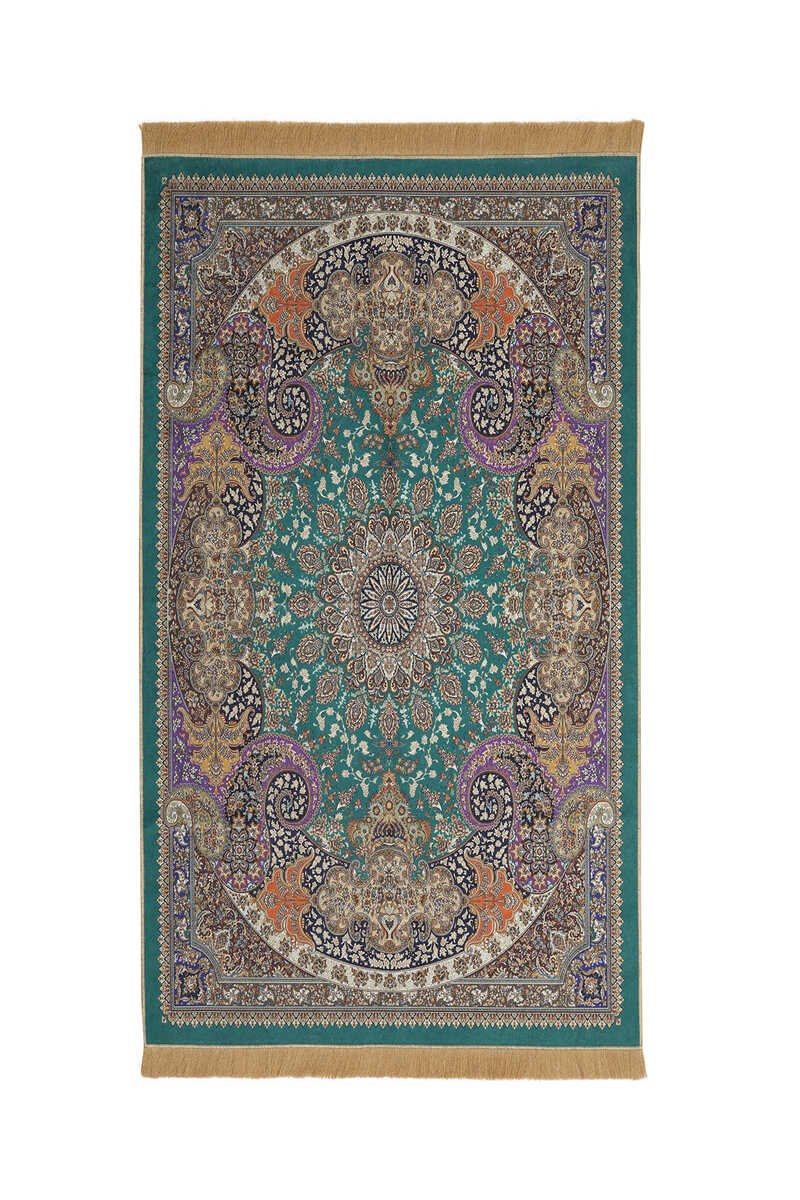 Bursa Ipek | Green Velvet Carpet Prayer Rug New - TryAladdin