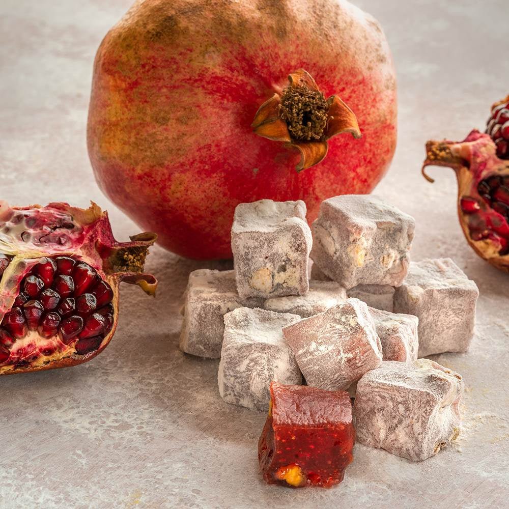 Haci Bekir Exclusive Turkish Delight with Pistachio and Pomegranate - Unique Consistency Lokums - TryAladdin