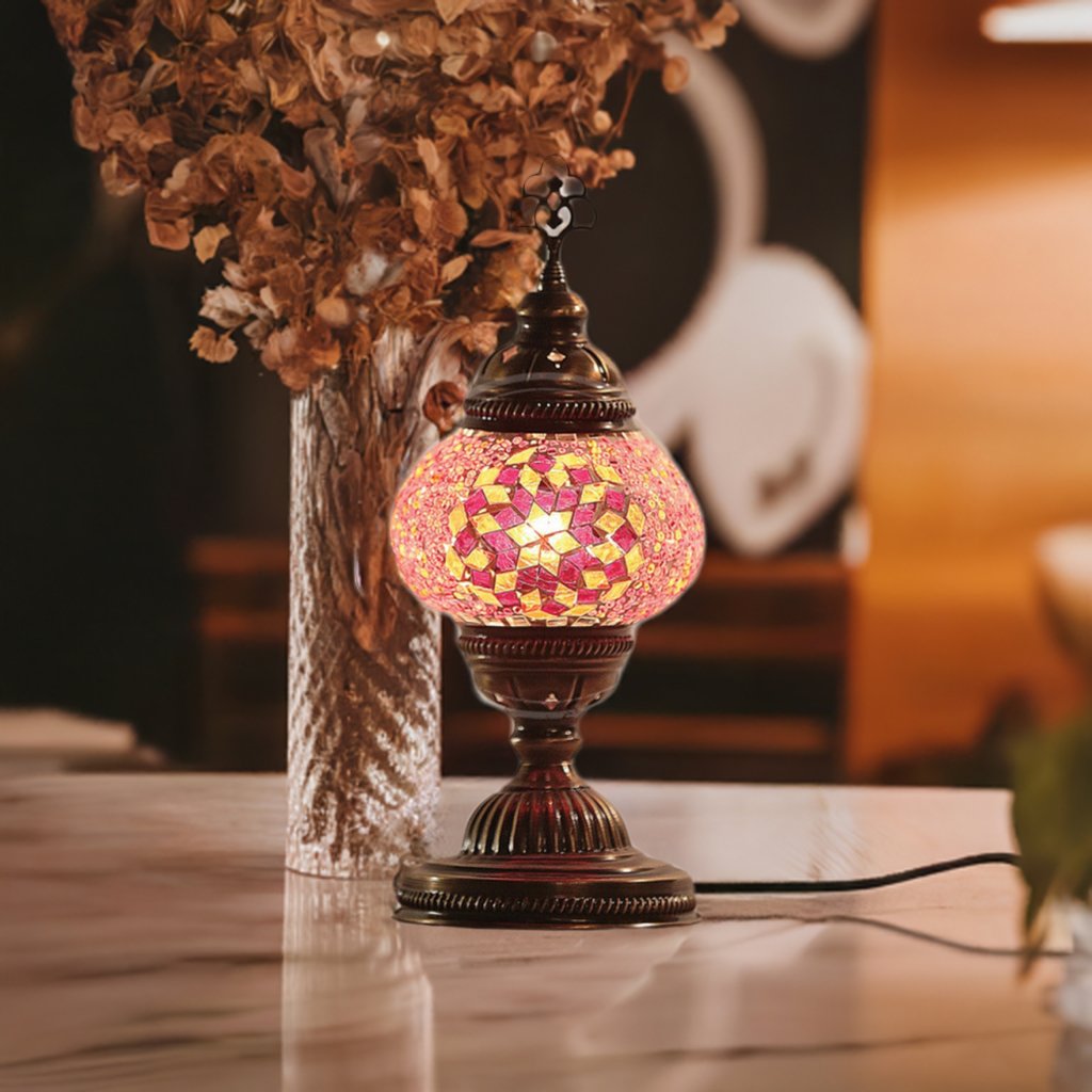 HND Handicraft | Handmade Bedroom Mosaic Desk Lamp - TryAladdin