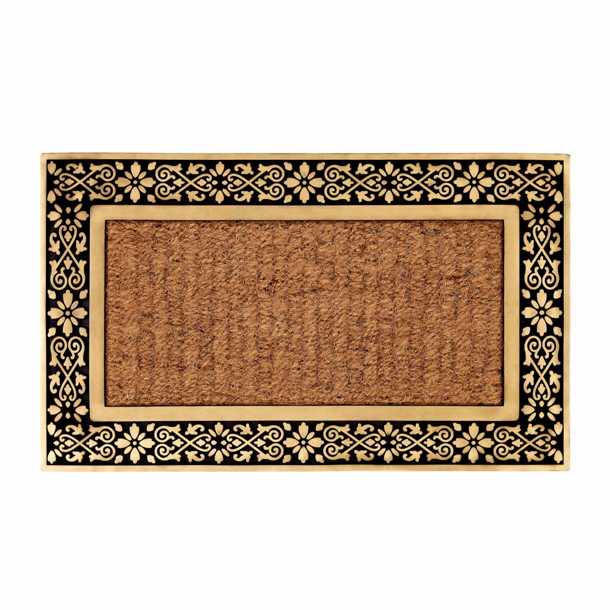 Kashmiri Rug with Rubber - Edged Coco Doormat - TryAladdin