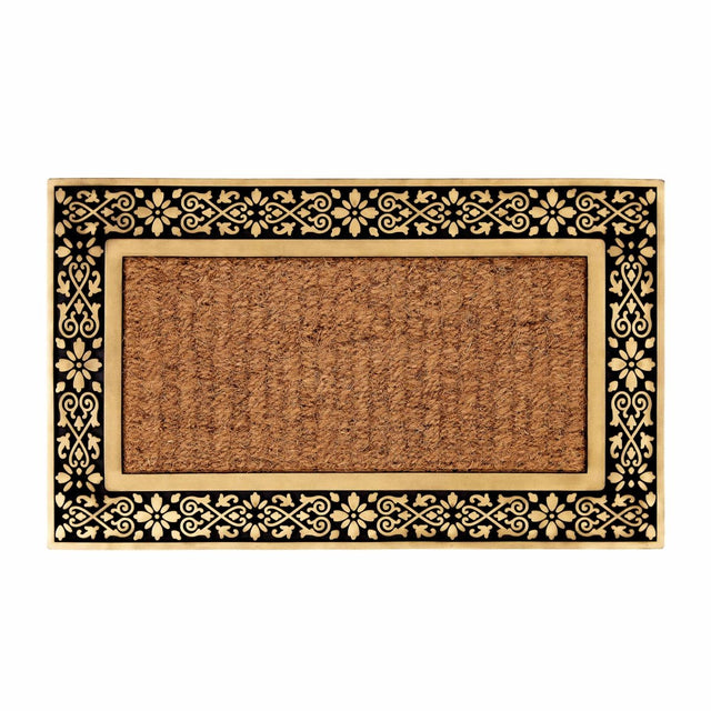 Kashmiri Rug with Rubber - Edged Coco Doormat - TryAladdin