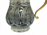 Lavina | Silver Copper Cup with Leaf Patterned (10 cm) - TryAladdin