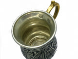 Lavina | Silver Copper Cup with Leaf Patterned (10 cm) - TryAladdin