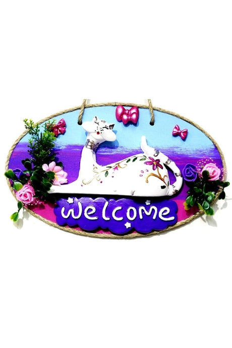 Cat Figured Welcome Printed Handmade Door Ornament - TryAladdin