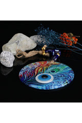 Fusion Glass Peacock Feather Patterned Nazar Beaded Handmade Wall Ornament - TryAladdin