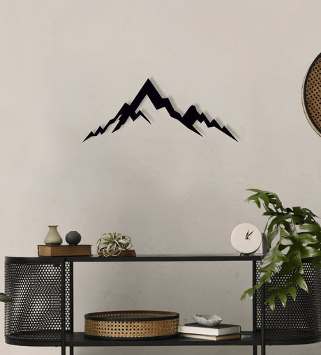 NR Dizayn | Mountain Motif Metal Wall Art - TryAladdin