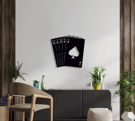 NR Dizayn | Royal Flush Metal Wall Art - TryAladdin