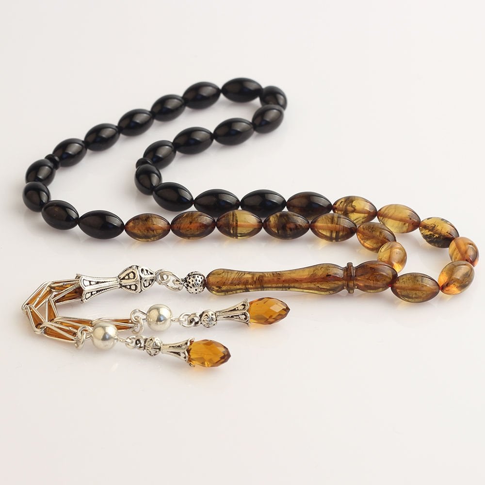 Tesbihevim | Amber Tasbih with Silver Kazaz Tassel - TryAladdin